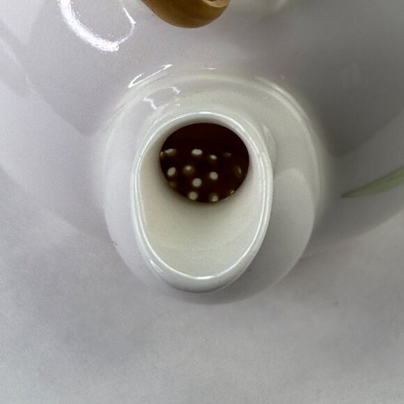 Vintage Otagiri Iris Bouquet Teapot & 4 Cups Set Ceramic Bamboo Handle - Picture 6 of 13